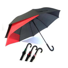 Backpack Couple Fiber Bone Double-Layer Windproof Sunscreen Creative Straight Umbrella